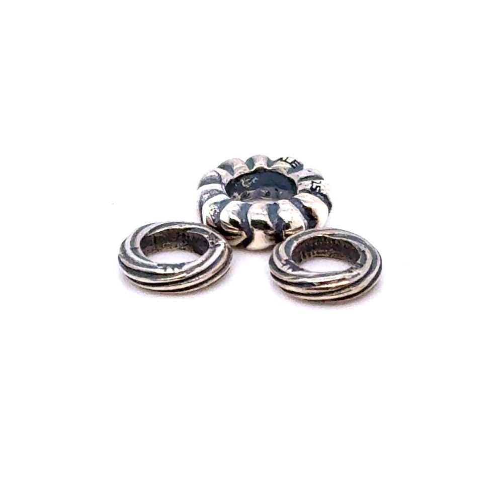 Pandora Silver‎ Textured Spacer Beads (3)